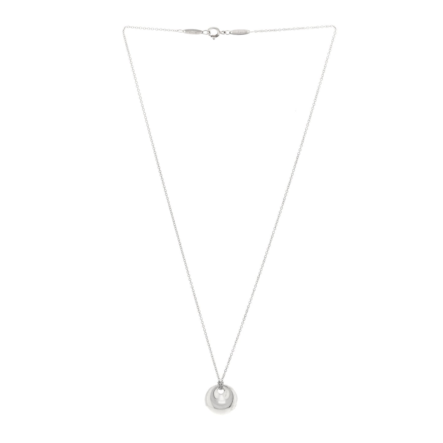 Sterling Silver Elsa Peretti Round Disc Pendant Necklace