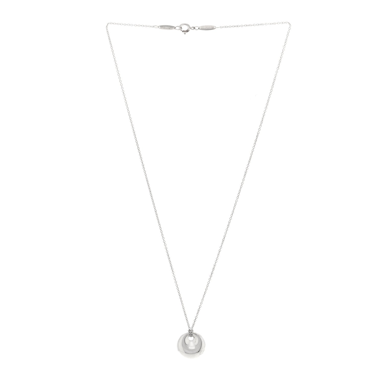 Tiffany Sterling Silver Elsa Peretti Round Disc Pendant Necklace 3 of 5