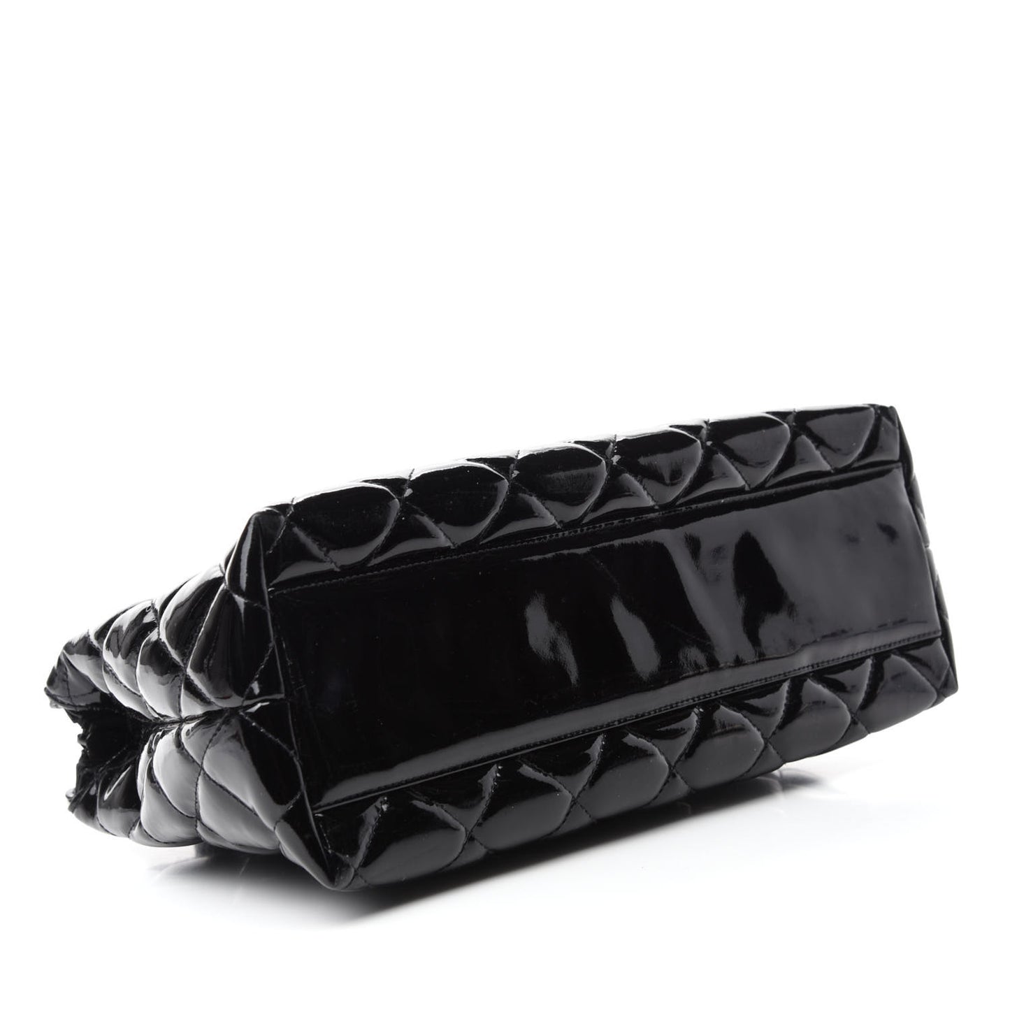 Patent Quilted Tote Black