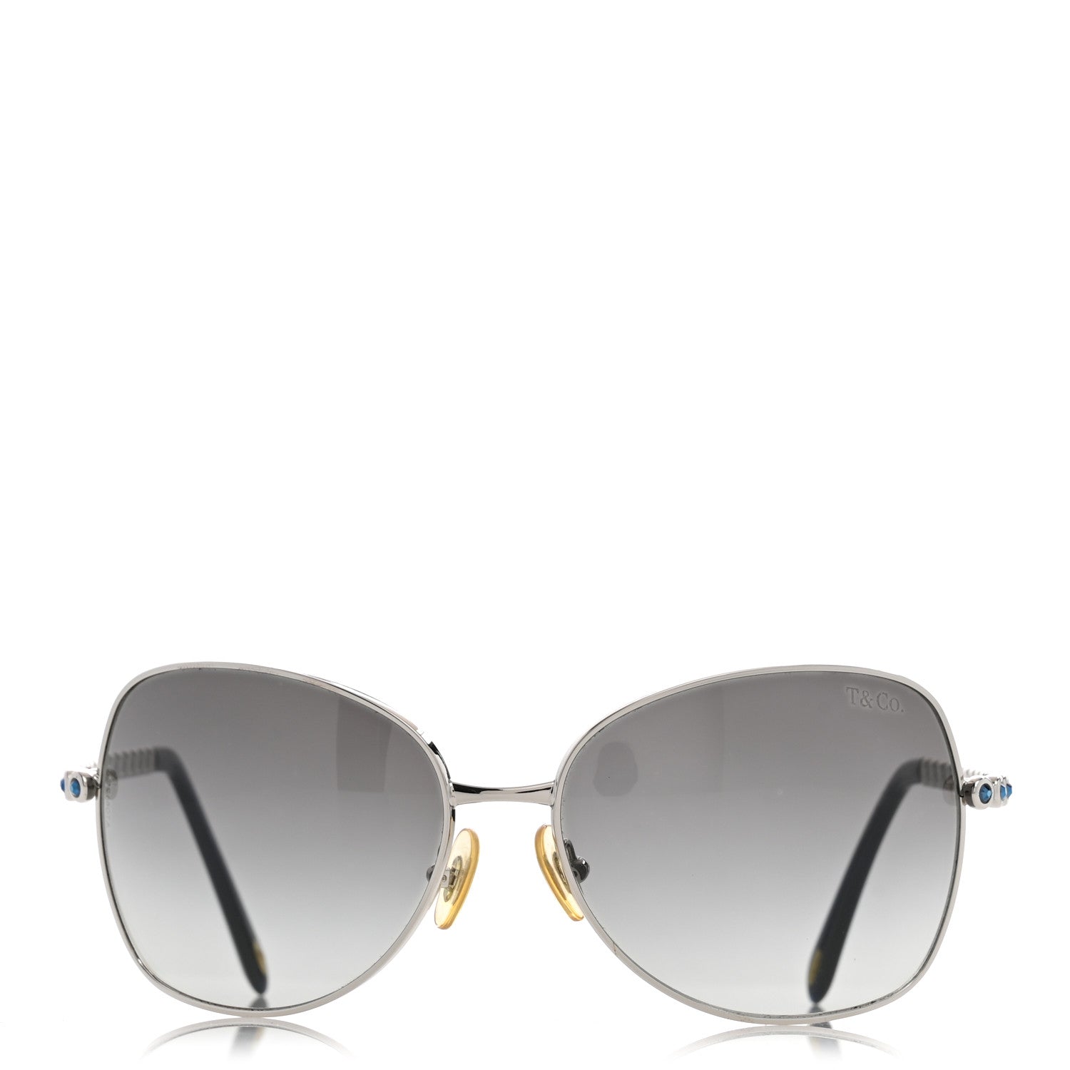 Tiffany Metal Crystal TF3006-B Sunglasses Silver Blue 2 of 8