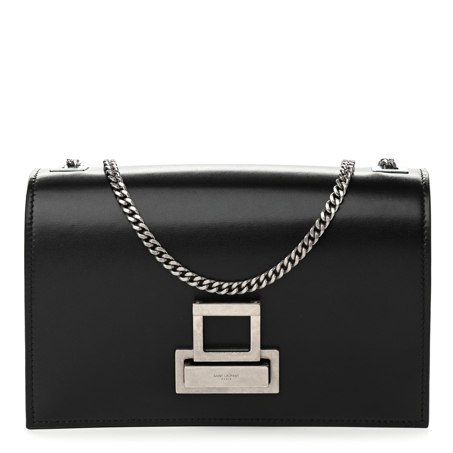 Calfskin Metropolis Chain Shoulder Bag Black