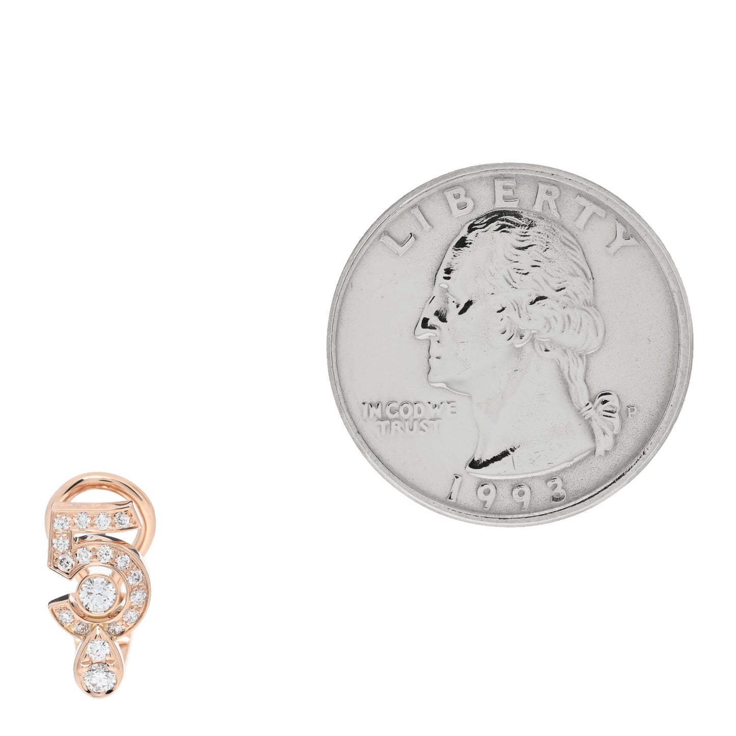 18K Beige Gold Diamond Eternelle No.5 Single Earring