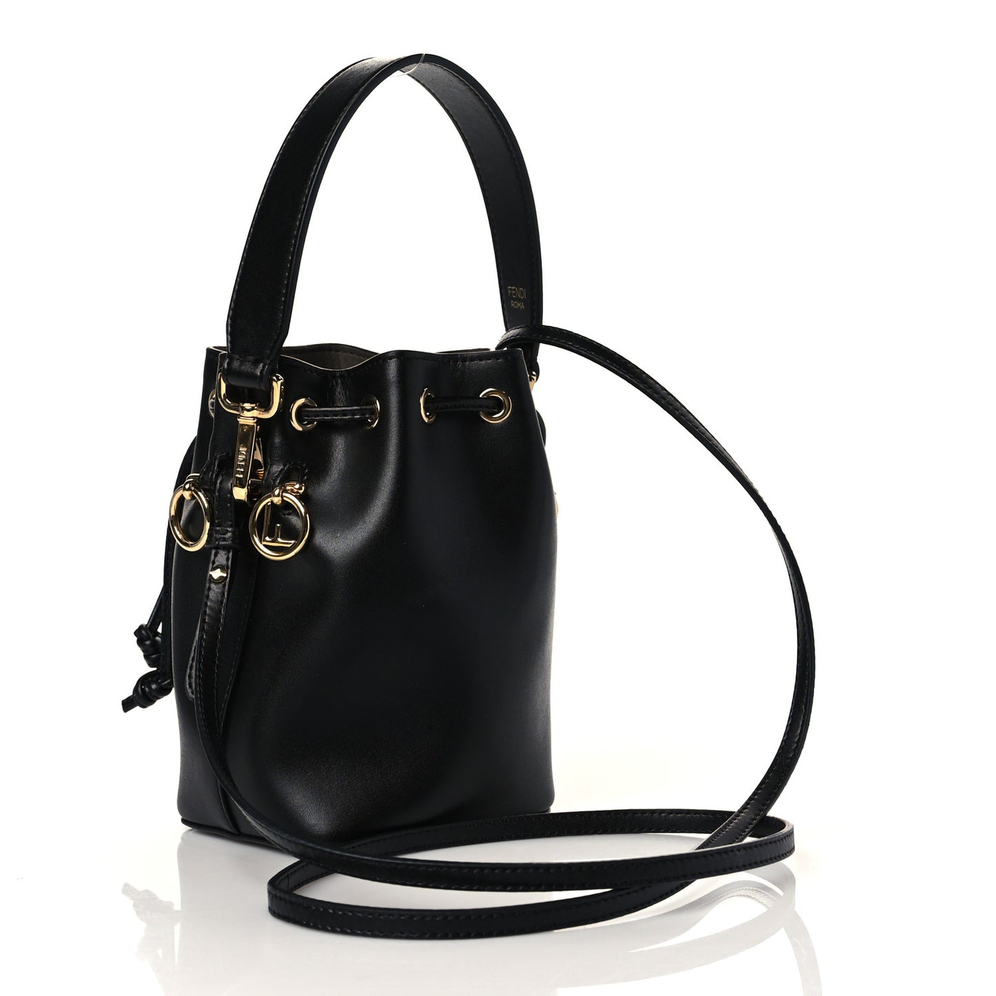 Vitello Liberty Lucido F is Fendi Mini Mon Tresor Bucket Bag Black