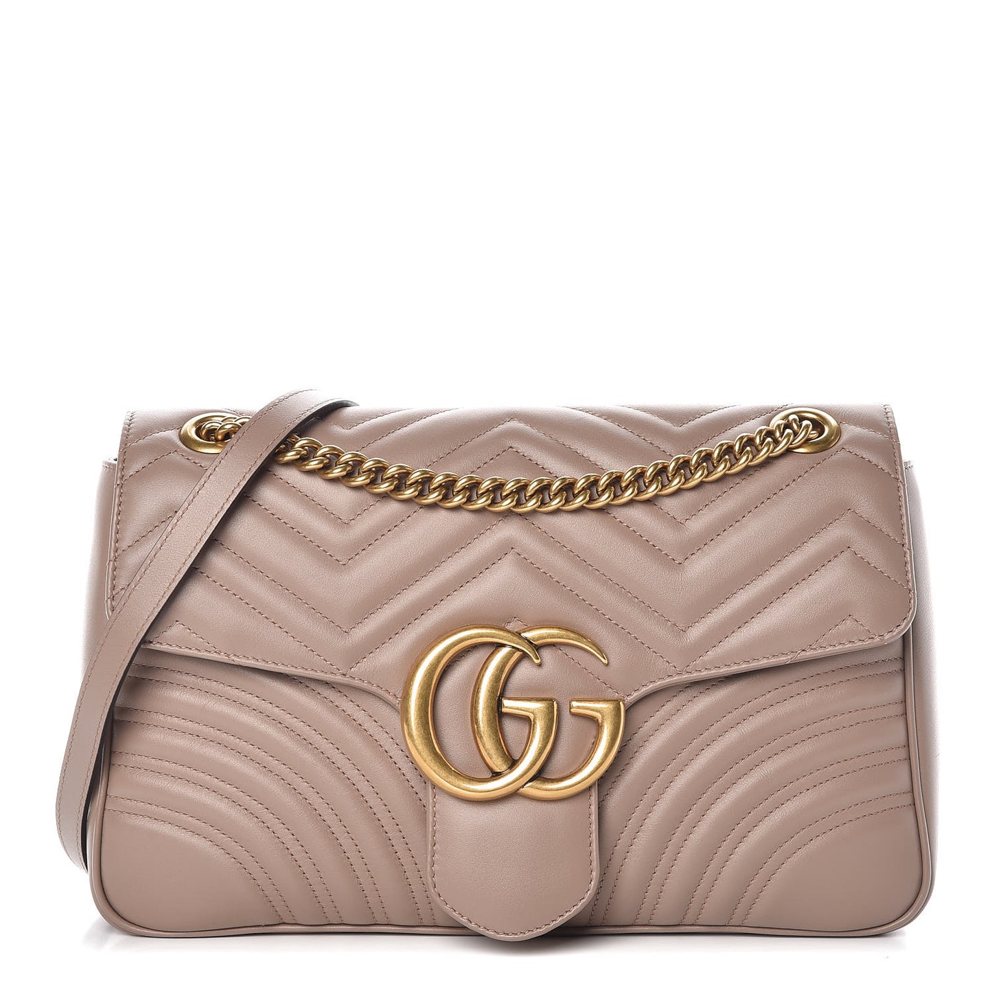 Calfskin Matelasse Medium GG Marmont Shoulder Bag Porcelain Rose