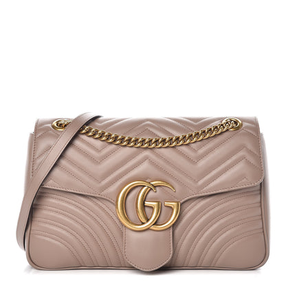 Gucci Calfskin Matelasse Medium GG Marmont Shoulder Bag Porcelain Rose 1 of 9