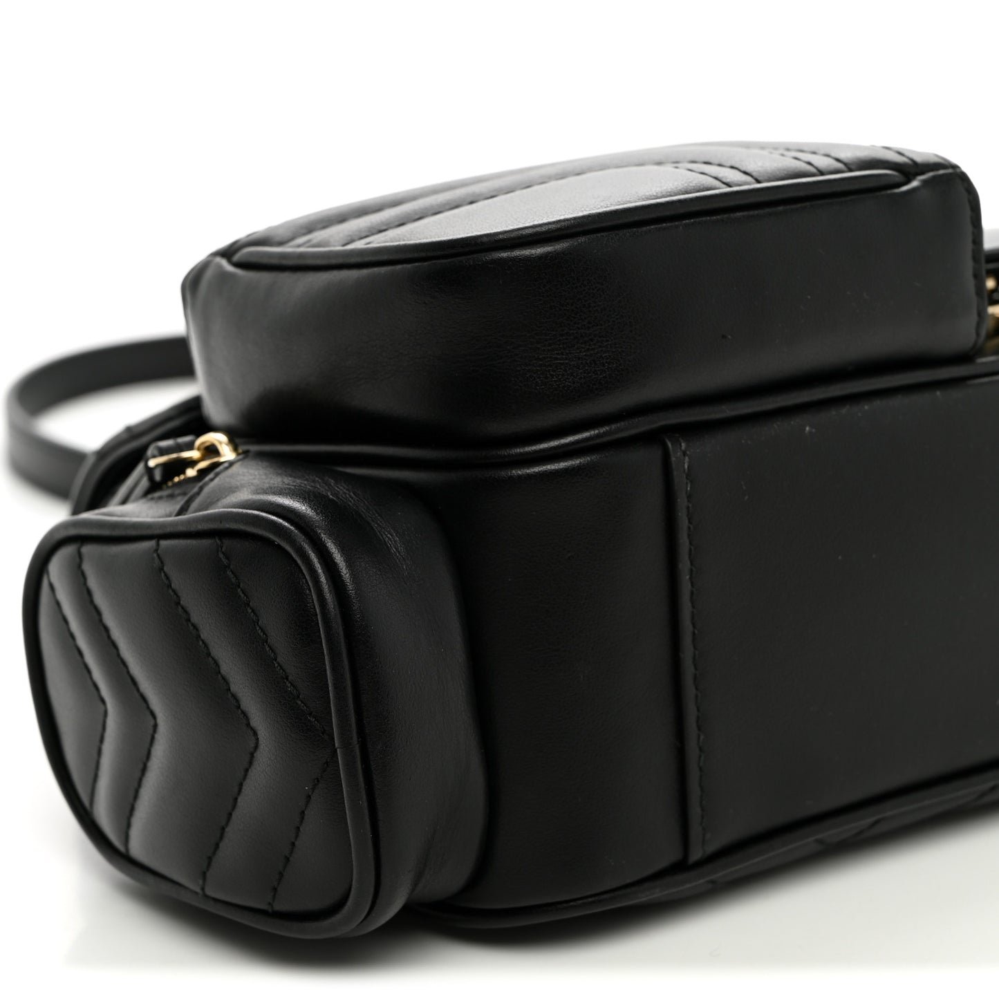 Calfskin Matelasse Small GG Marmont Multi Pocket Shoulder Bag Black