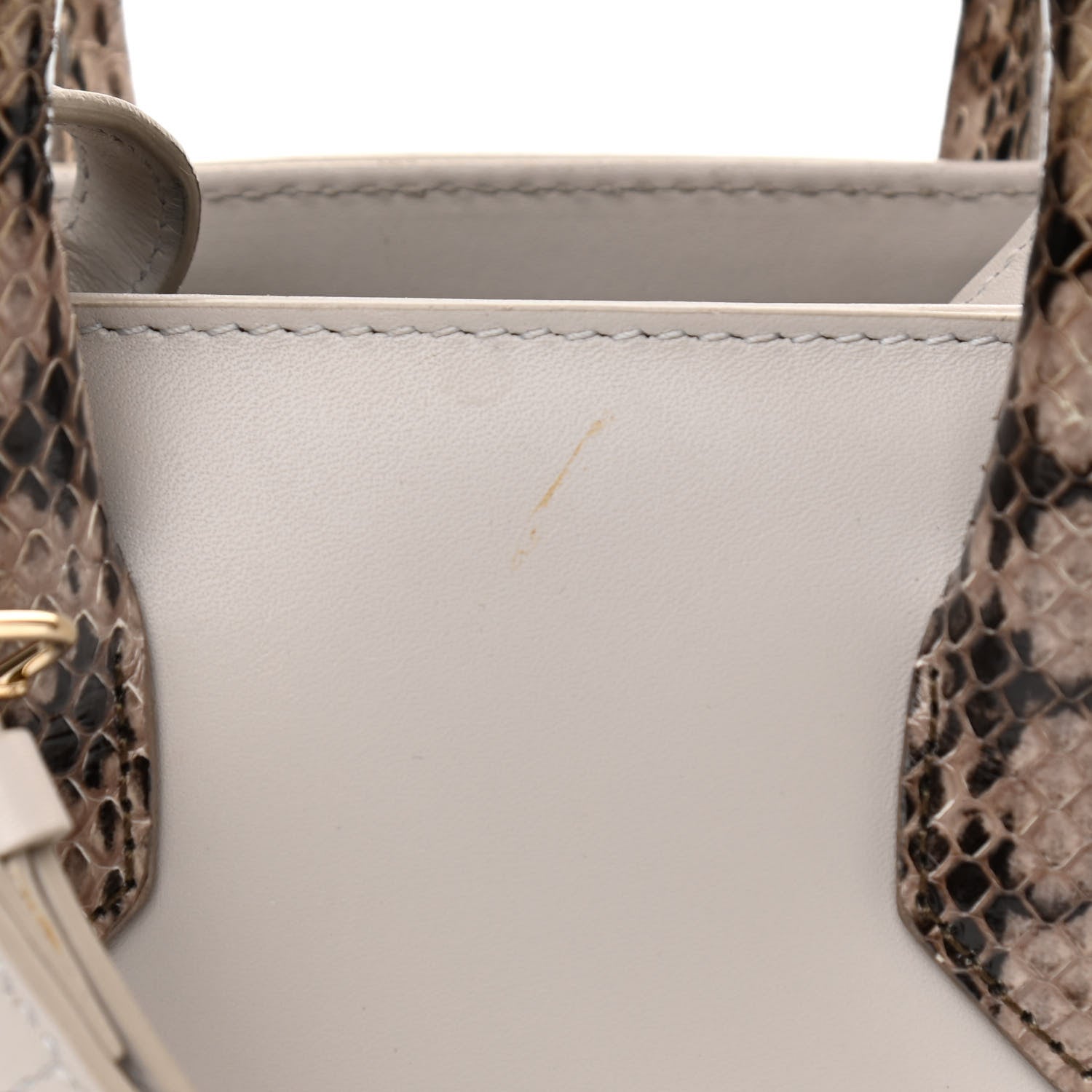 Balenciaga Calfskin Elaphe Snakeskin Mini Padlock All Afternoon Tote Gris Acier 13 of 15