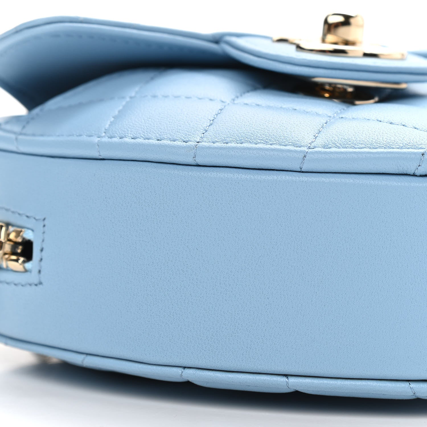 Chanel Lambskin Quilted CC In Love Heart Clutch With Chain Light Blue 9 of 11