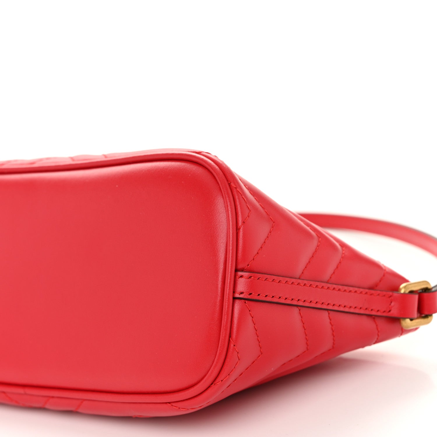 Gucci Calfskin Matelasse Chevron GG Marmont Sling Shoulder Bag Rosso 10 of 10