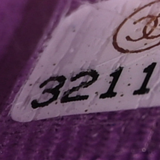 Caviar Quilted Flap Card Holder Wallet Purple