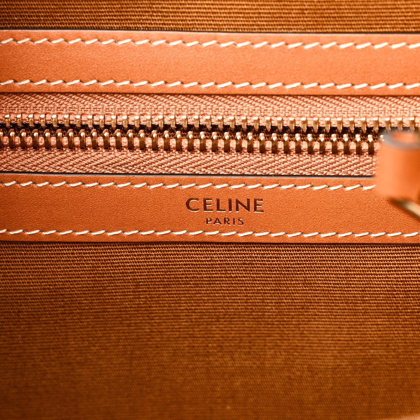 Triomphe Canvas Calfskin Flat Shopper Tote Honey