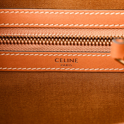 Celine Triomphe Canvas Calfskin Flat Shopper Tote Honey 6 of 9
