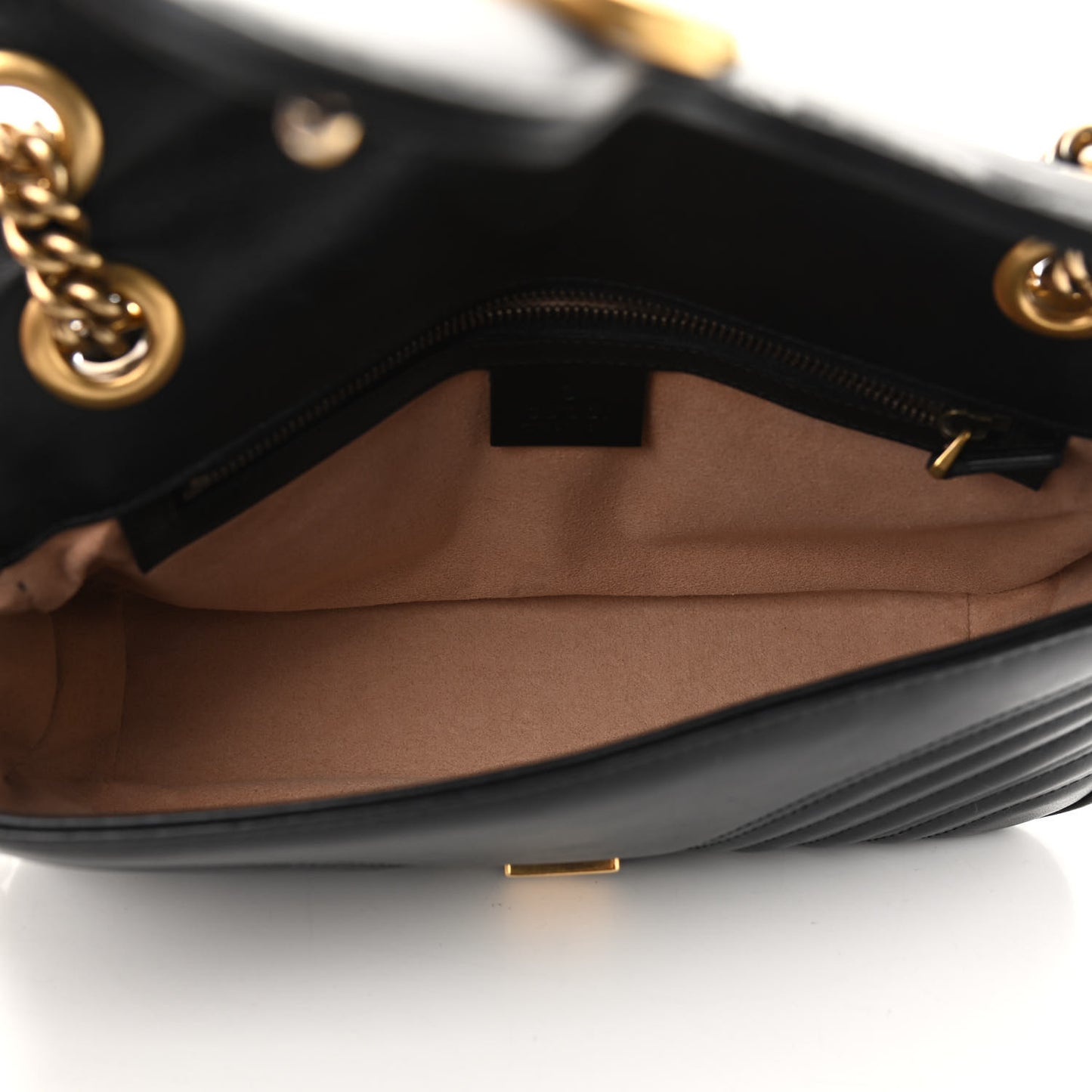 Calfskin Matelasse Small GG Marmont Shoulder Bag Black