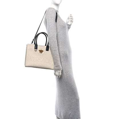 Versace Canvas Calfskin La Medusa Tote Bag Beige 2 of 10