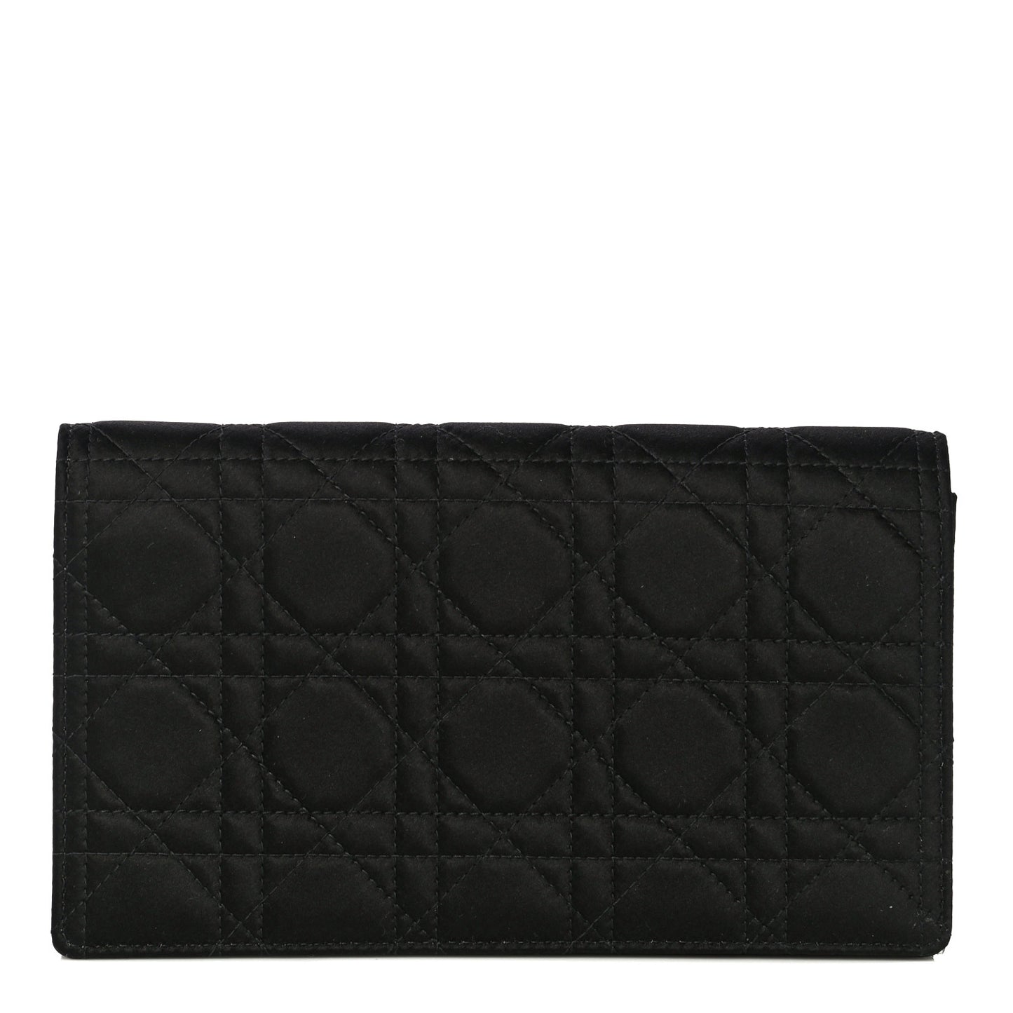 Satin Cannage Lady Dior Clutch Black