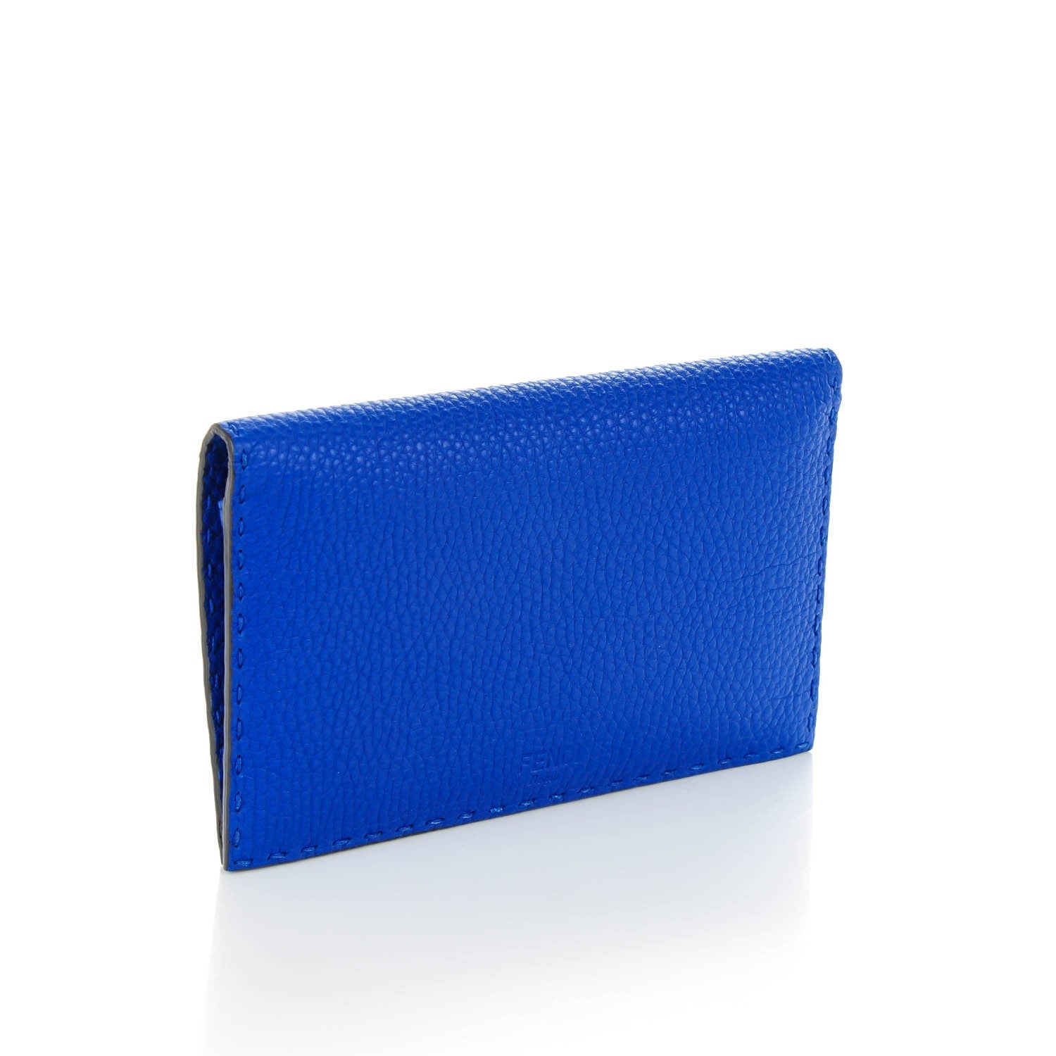 Fendi Cuoio Romano Selleria Peekaboo Wallet Blue Neon 3 of 8