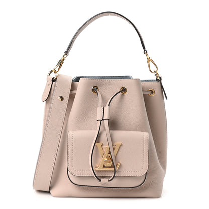 Louis Vuitton Calfskin Lockme Bucket MM Greige 1 of 9