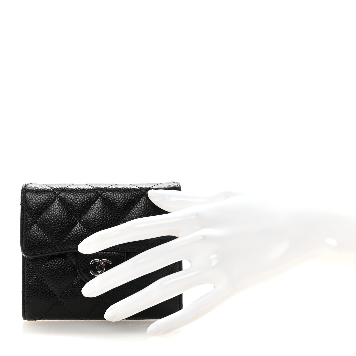 Chanel Caviar Quilted Compact Flap Wallet Black 2 of 9