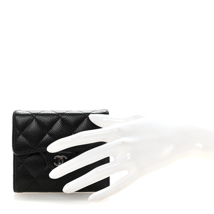 Chanel Caviar Quilted Compact Flap Wallet Black 2 of 9