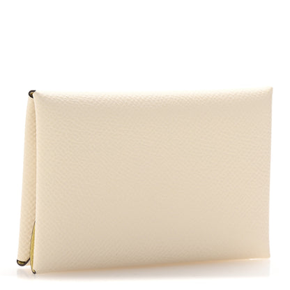 Hermes Epsom Verso Calvi Duo Card Case Nata Jaune Poussin 3 of 8