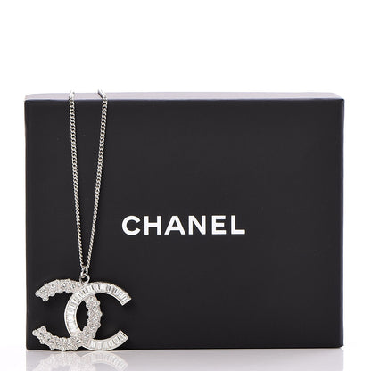Chanel Baguette Crystal Large CC Necklace Silver 5 of 5