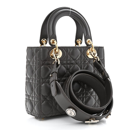 Christian Dior Lambskin Cannage Small Lucky Badges My Lady Dior Dark Grey 3 of 11