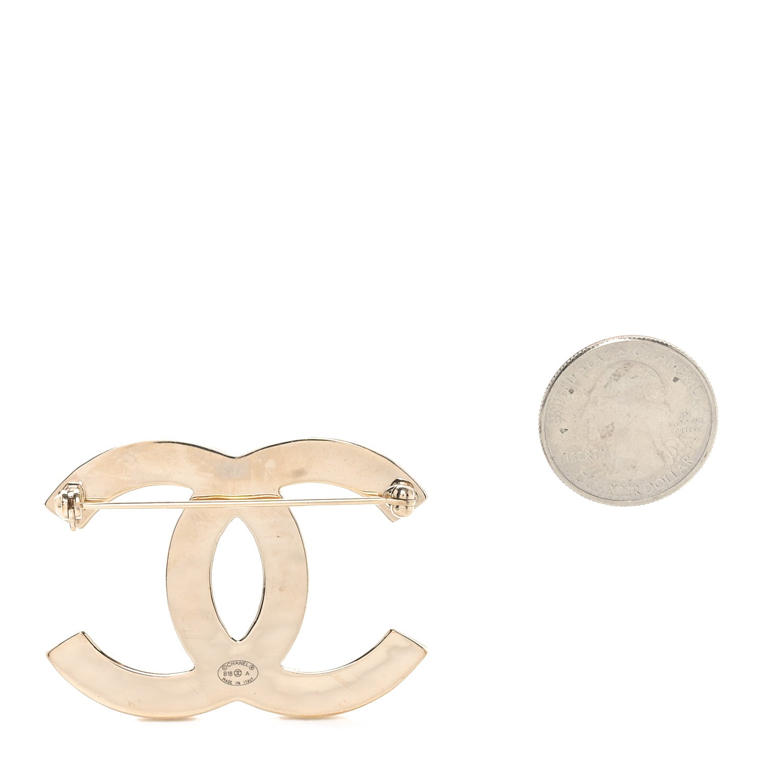 Chanel Enamel Crystal Striped CC Brooch Black Multicolor 2 of 3