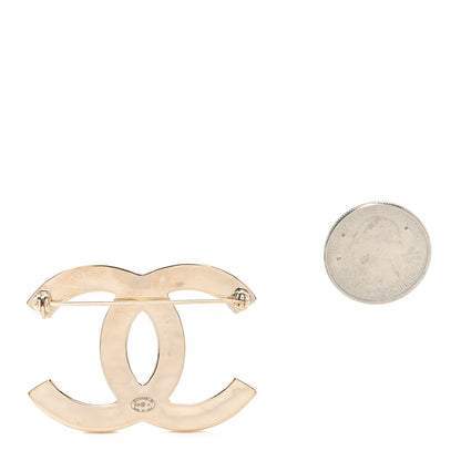 Chanel Enamel Crystal Striped CC Brooch Black Multicolor 2 of 3