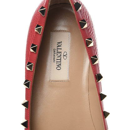 Valentino Garavani Pebbled Calfskin Rockstud Ballerina Flats 38.5 Rock Pink 7 of 9