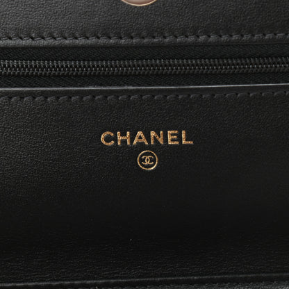 Chanel Tweed Quilted Wallet On Chain WOC Black Ecru White 6 of 11