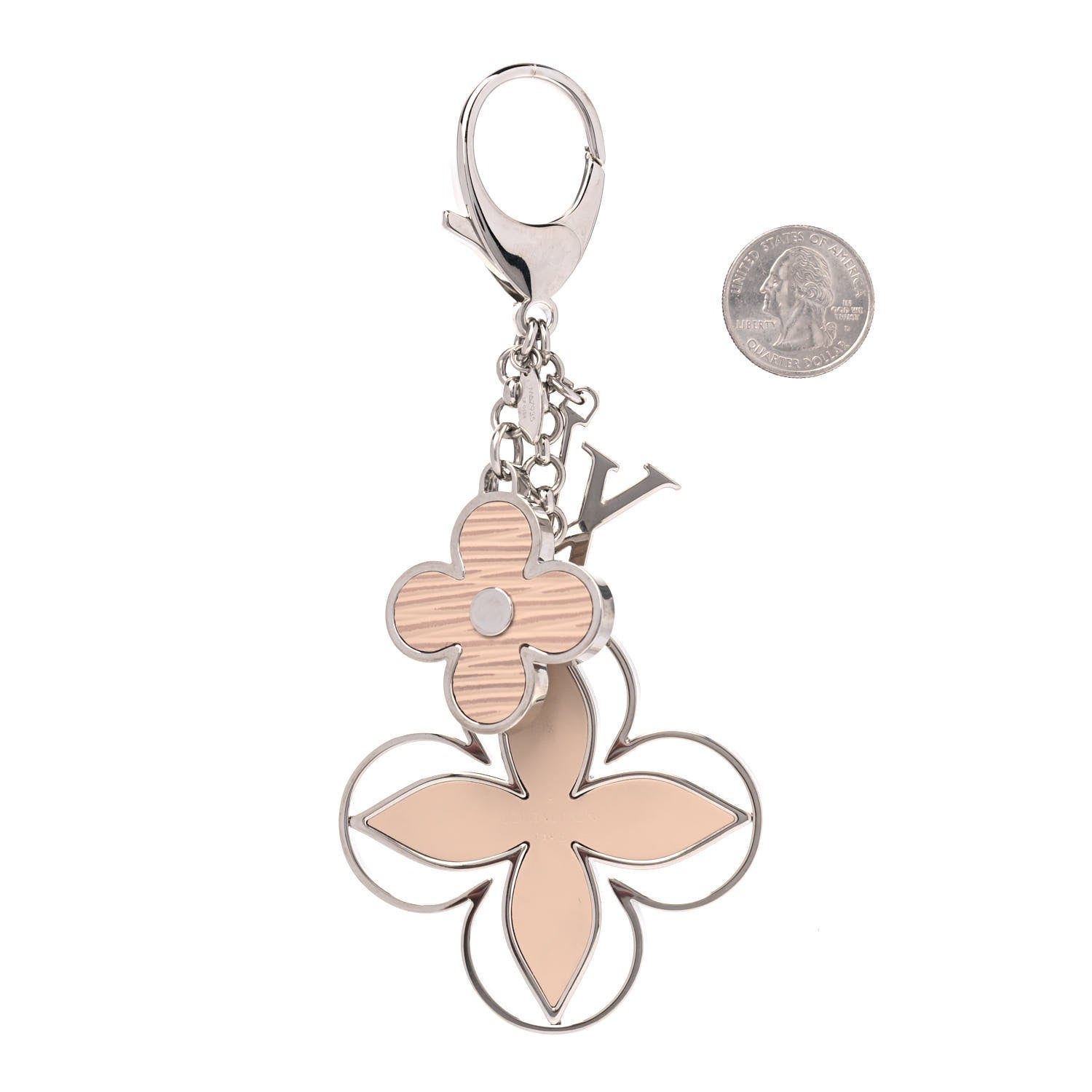 Louis Vuitton Fleur d Epi Bag Charm Key Holder Dune 2 of 3
