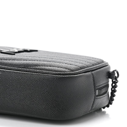 Saint Laurent Grain De Poudre Matelasse Monogram Mini Lou Camera Bag Black 8 of 9