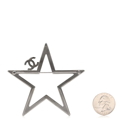 Chanel Ruthenium Crystal Star CC Brooch 2 of 3