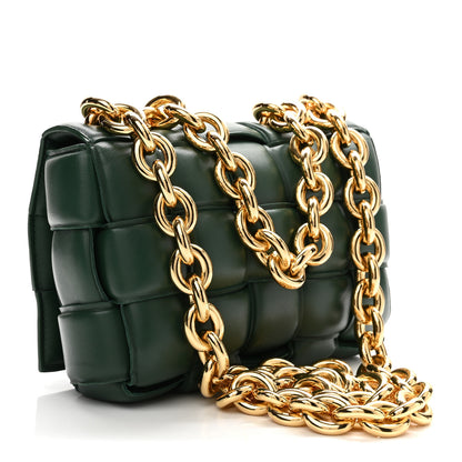 Bottega Veneta Lambskin Maxi Intreccio Padded Chain Cassette Crossbody Bag Raintree 3 of 10