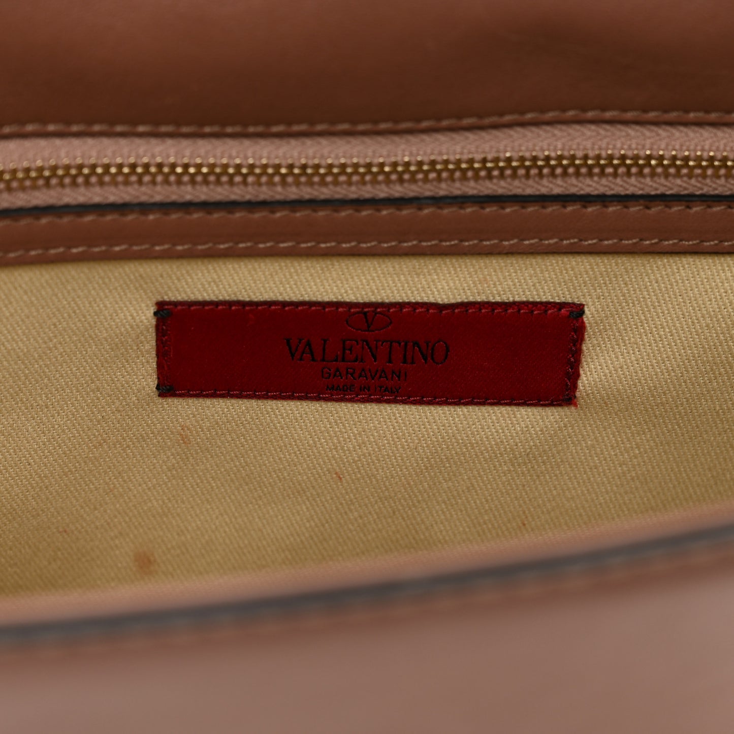 Vitello Medium Glam Lock Rockstud Flap Brownish