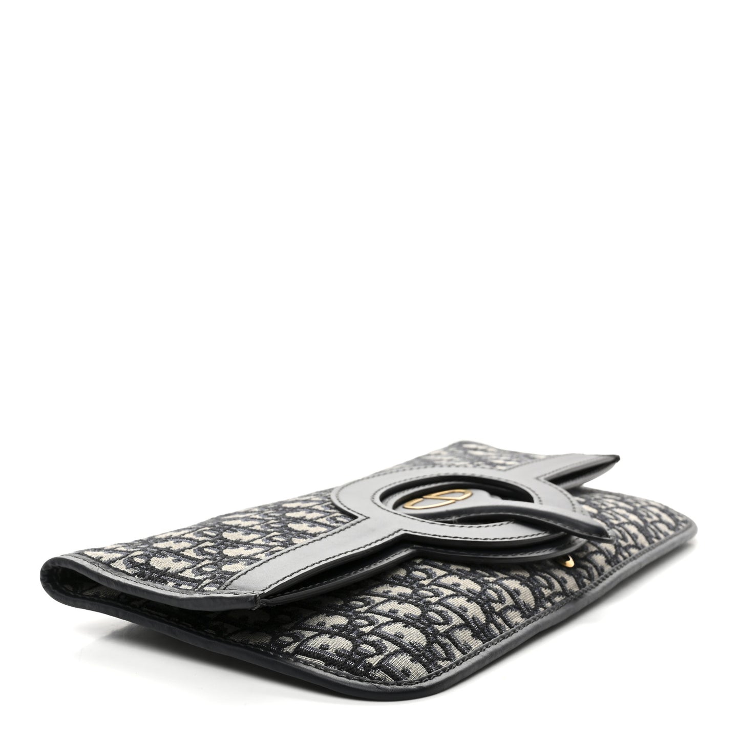 Oblique Fold Over Clutch Blue