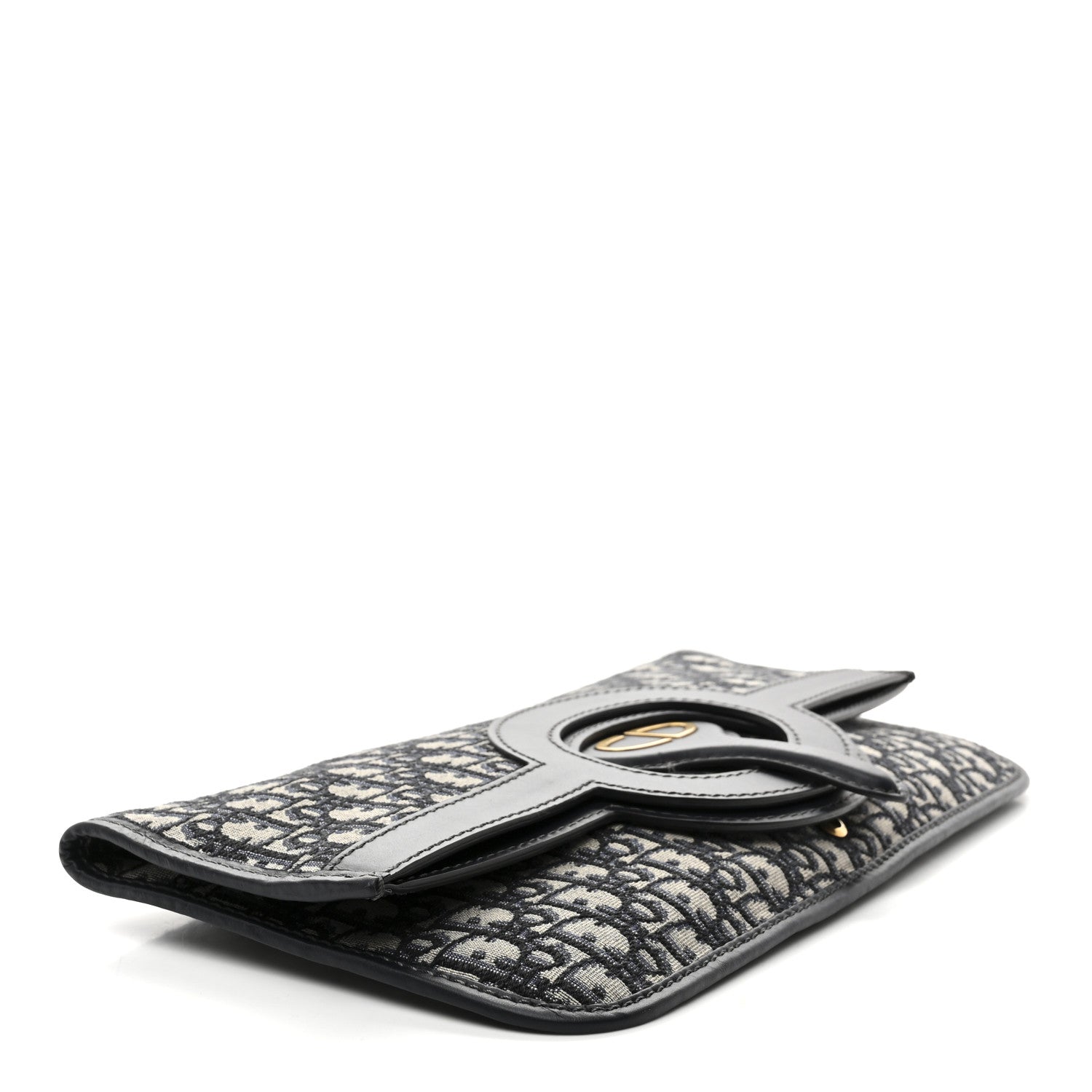 Christian Dior Oblique Fold Over Clutch Blue 4 of 7