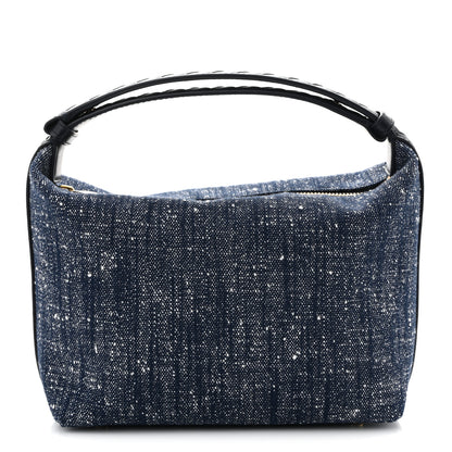 Bottega Veneta Denim Boucle Wallace Shoulder Bag Navy White Space 1 of 10