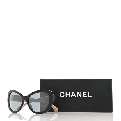 Chanel Acetate Cat Eye Sunglasses 5321 Black Beige 8 of 8