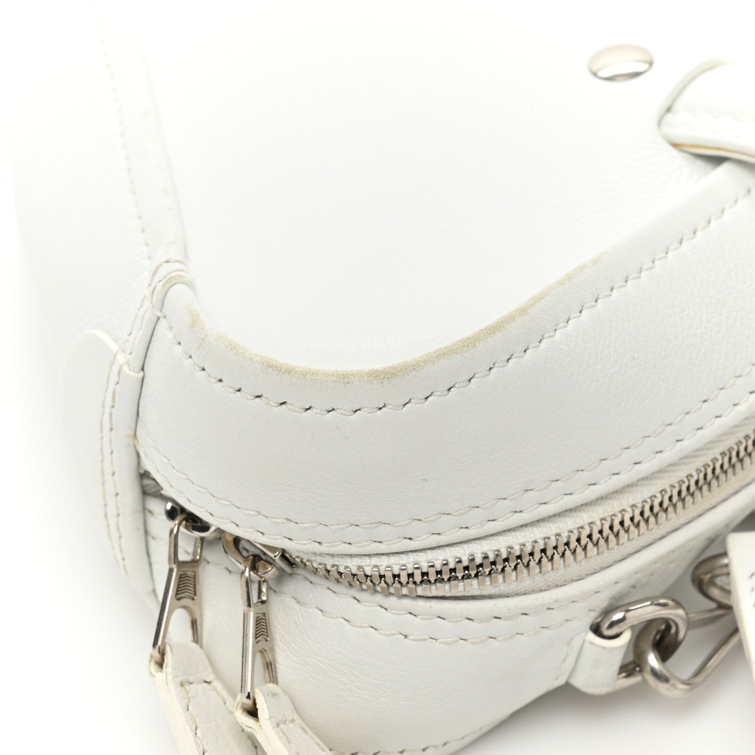 Balenciaga Calfskin XS Triangle Chain Duffle White 14 of 15