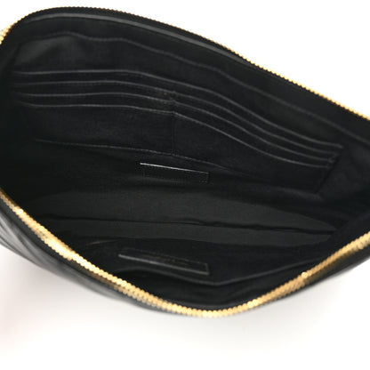 Saint Laurent Calfskin Matelasse Monogram Cassandre Tablet Pouch Black 5 of 7