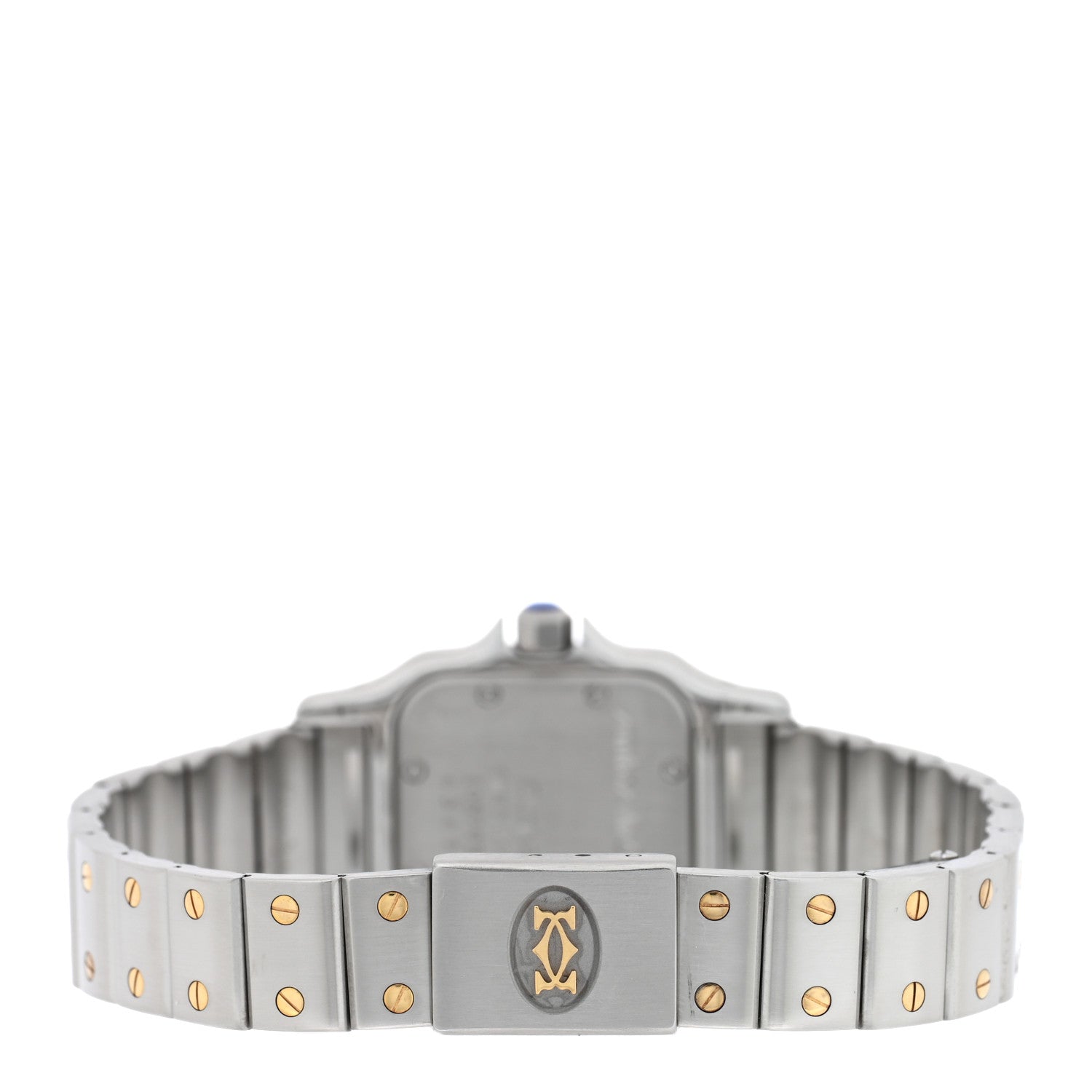 Cartier Stainless Steel 18K Yellow Gold 24mm Santos De Cartier Galbee Quartz Watch 3 of 4