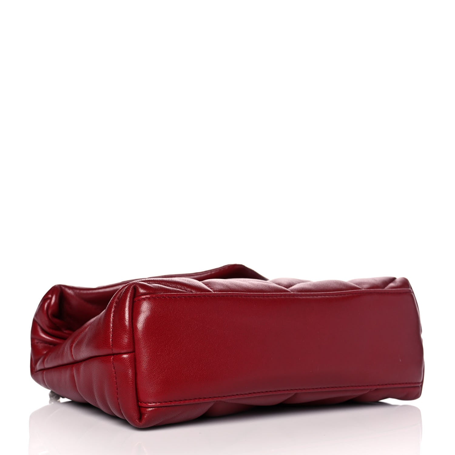 Saint Laurent Lambskin Quilted Toy Loulou Puffer Monogram Chain Satchel Red 4 of 14