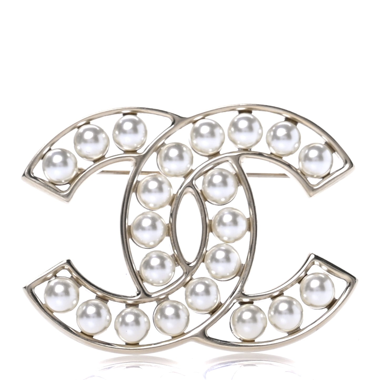 Pearl CC Brooch Light Gold