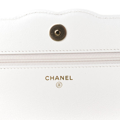 Chanel Goatskin Quilted Timeless CC Wallet On Chain WOC White 8 of 12