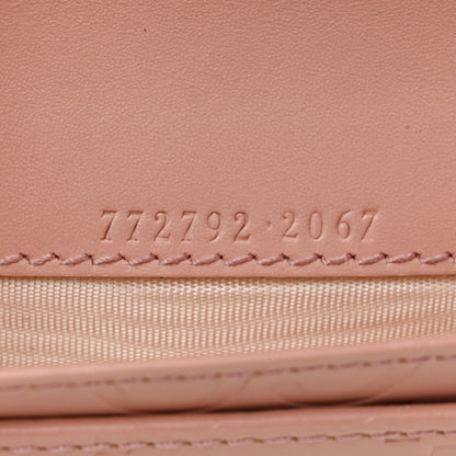 Gucci Calfskin Jumbo GG Embossed Snap Wallet Soft Pink 7 of 9