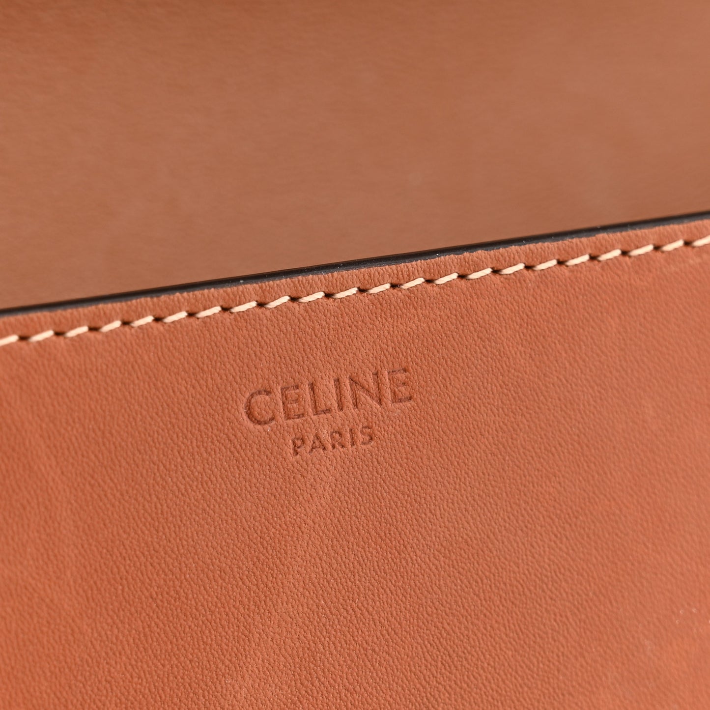 Natural Calfskin Triomphe Shoulder Bag Tan