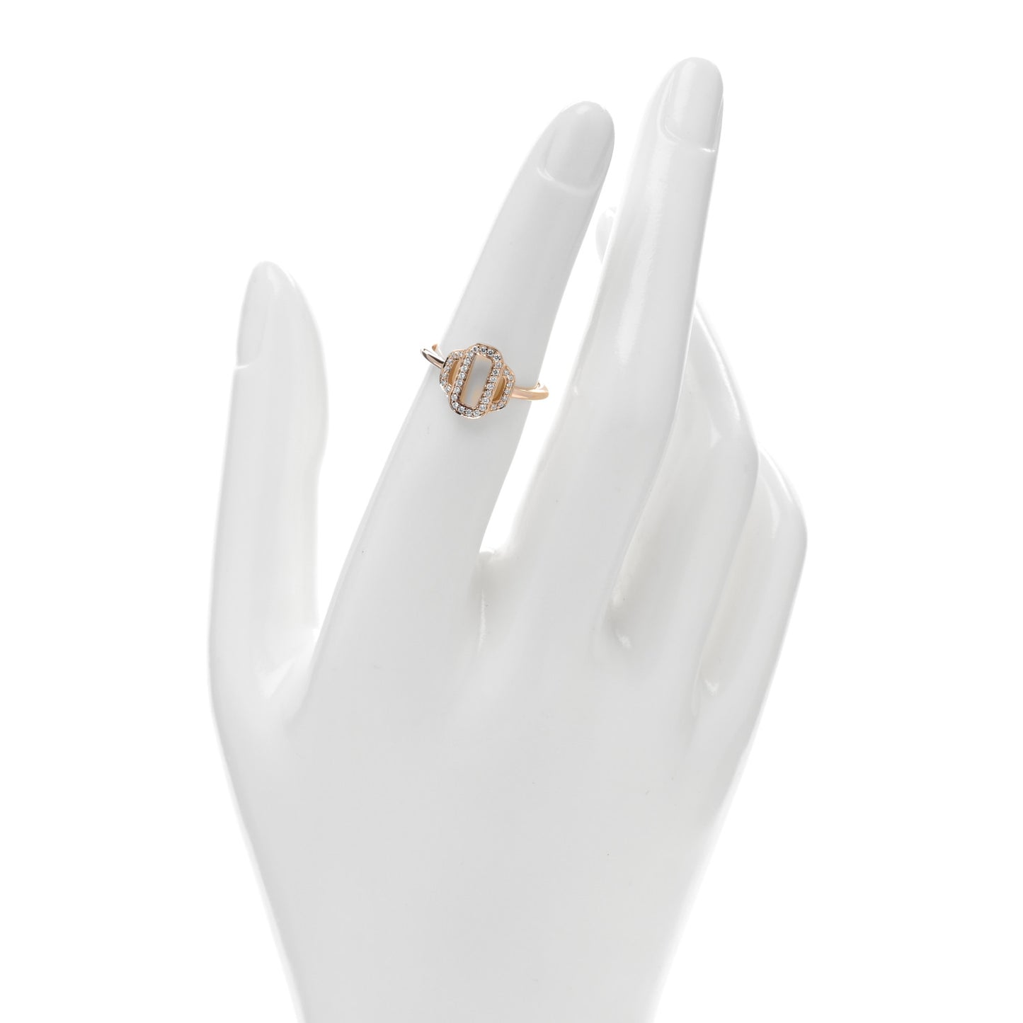 18K Rose Gold Diamond Attelage Ring 50 5.25