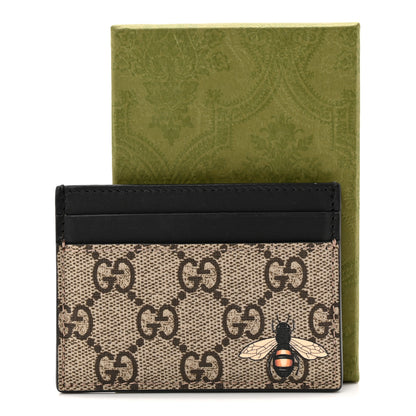 Gucci GG Supreme Monogram Bee Print Card Holder Black 7 of 7