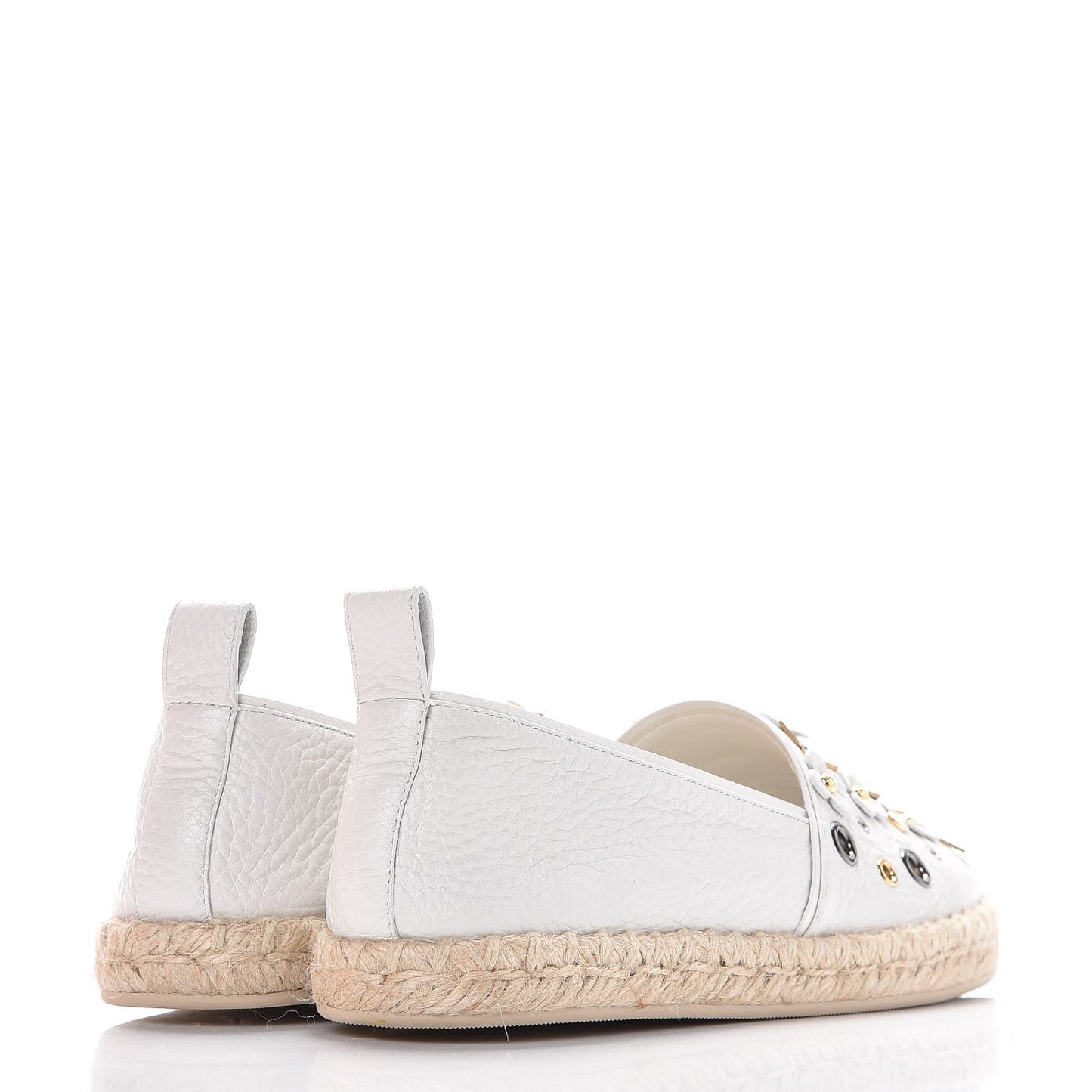 Calfskin Tropical Bloom Espadrille Flat 36 White
